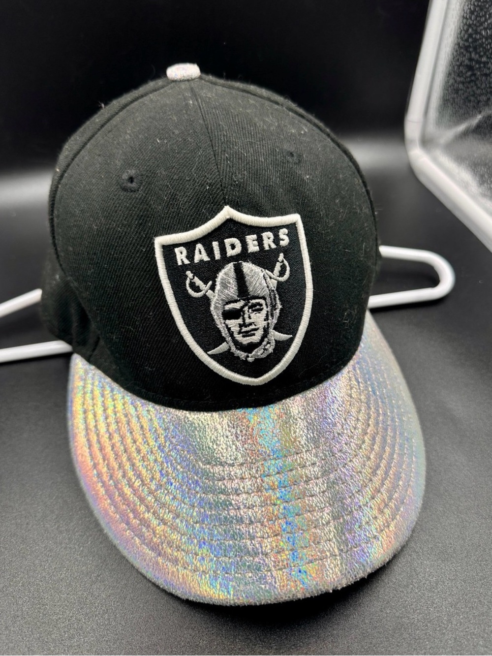 Women’s Las Vegas Raiders Snapback – Black with Holographic Brim